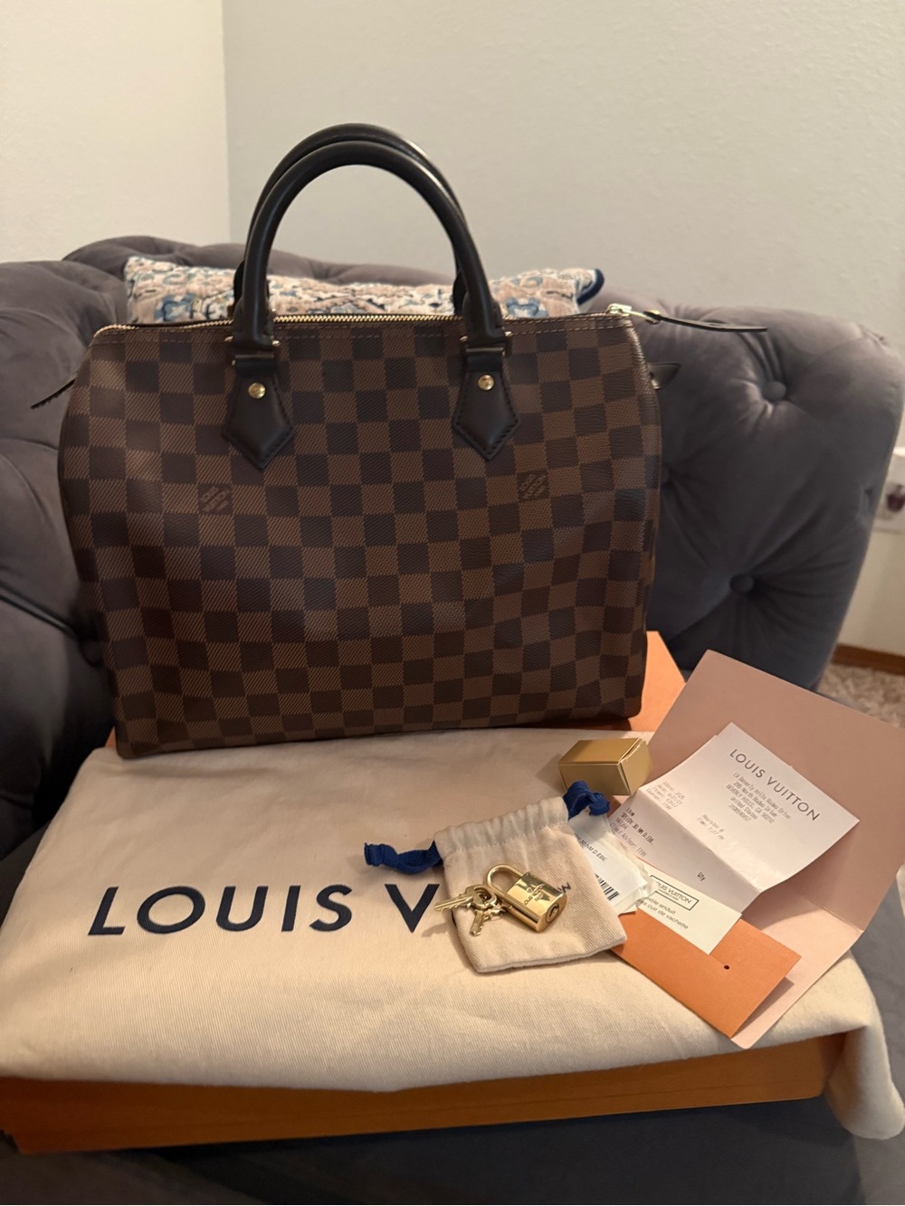 🔥Louis Vuitton SPEEDY 30 NM D.EBE.
N41364 Brown Satchel Full inclusion+ Receipt🔥